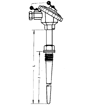 WZP-631A固定螺纹锥形套管热电阻安装图片