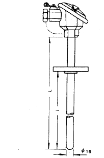 装配式热电偶固定法兰式安装图片及尺寸