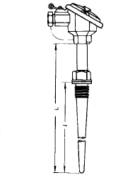 装配式热电偶固定螺纹锥形保护管安装图片及尺寸