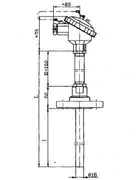WRN-4318固定法兰套管热电偶安装图片