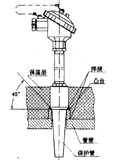 WZP-93C2套管式热电阻安装图片 WZP-93C2套管式热电阻安装图片