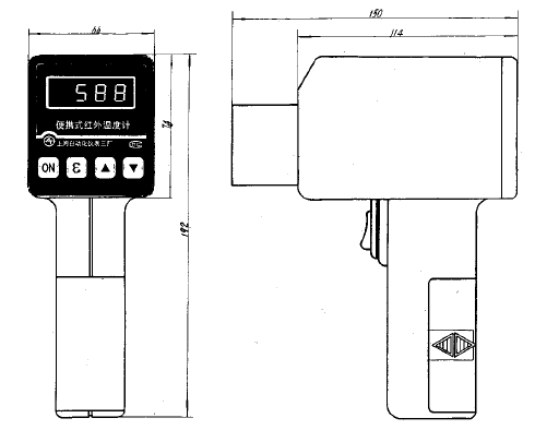 WFHX-68便携式红外高温计外形尺寸