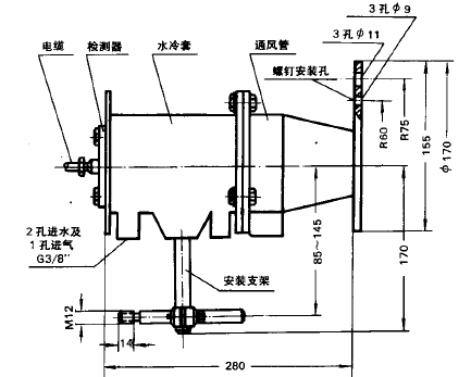 WFH-64红外辐射温度检测器安装图片