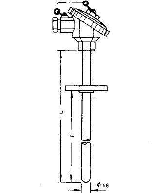 WRN-430固定法兰装配式热电偶安装图片