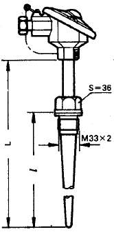 WZP-6212A固定螺纹锥形套管防溅式引进型热电阻安装图片