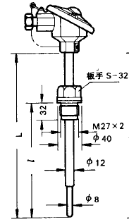 WZP-2212A固定螺纹防溅式引进型热电阻安装图片