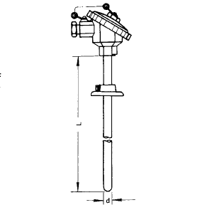 WRE-330-F活动法兰烧结四氟耐腐热电偶安装图片