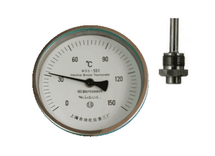 WSS-551可动外螺纹轴向抽芯式双金属温度计