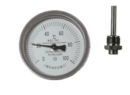 WSS-451可动外螺纹轴向抽芯式双金属温度计
