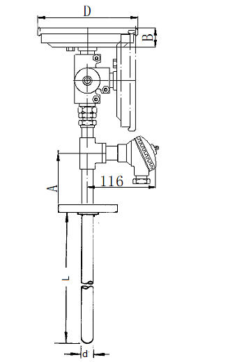 WSSP-384固定法兰万向一体化双金属温度计安装图片