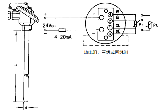 SBWZ-2481/130热电阻一体化温度变送器安装图片