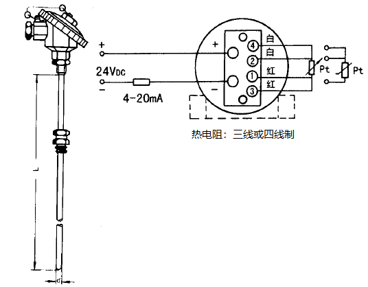 SBWZ-2480/336K热电阻一体化温度变送器安装图片